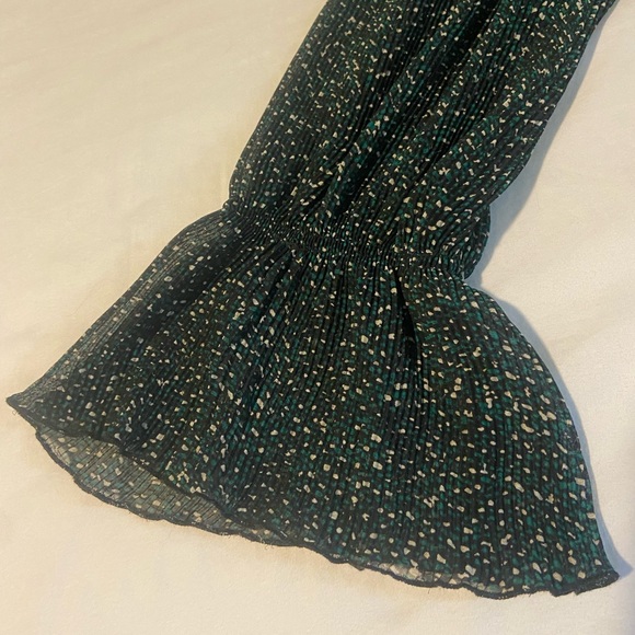 ZARA top - black green and white sheer top - Picture 2 of 2